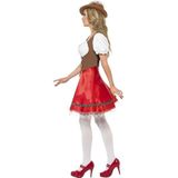 Smiffys Tiroler dirndl verkleed kostuum/jurkje - voor dames - rood/bruin