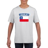 Chili t-shirt met Chileense vlag wit kinderen