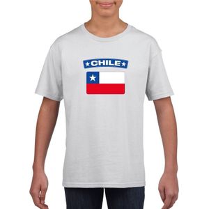 Chili t-shirt met Chileense vlag wit kinderen