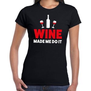 Wine made me do it drank fun t-shirt zwart voor dames - wijn drink shirt kleding