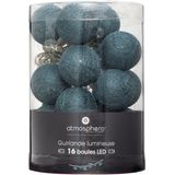 Atmosphera Lichtslinger - 16 verlichte balletjes/bollen 35 mm - blauw - 255 cm - batterijen