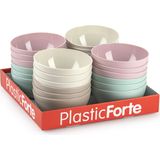Plasticforte kommetjes/schaaltjes - 8x - dessert/ontbijt - kunststof - D12 x H5 cm - taupe