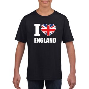 Zwart I love England supporter shirt kinderen - Engeland shirt jongens en meisjes