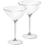 4x Martini James glazen transparant 300 ml van onbreekbaar kunststof - Herbruikbaar - Cocktail drinkglazen