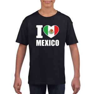 Zwart I love Mexico supporter shirt kinderen - Mexicaans shirt jongens en meisjes