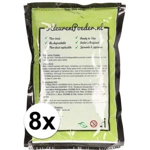 8x Holi kleurpoeder groen