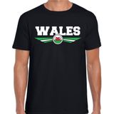 Wales landen t-shirt zwart heren - Wales landen shirt / kleding - EK / WK / Olympische spelen outfit