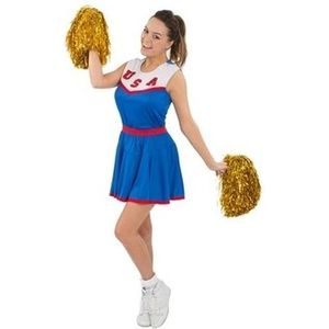 Cheerleader jurkje / kostuum blauw voor dames