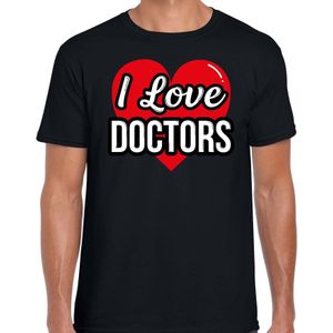 I love doctors verkleed t-shirt zwart - heren - Verkleed outfit / kleding