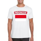 Indonesie t-shirt met Indonesische vlag wit heren