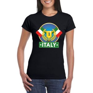 Zwart Italiaans kampioen t-shirt dames - Italie supporter shirt