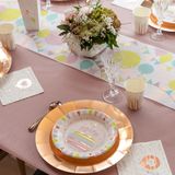 Santex feest wegwerpbordjes - taart - 50x stuks - 23 cm - rose goud