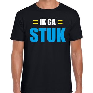 Ik ga stuk fun t-shirt - zwart - heren - Feest outfit / kleding / shirt