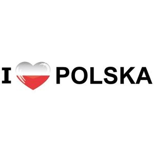 5x stuks I Love Polska/Polen vlaggen thema sticker 19 x 4 cm - Supporters artikelen