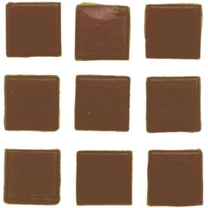 300x stuks vierkante mozaiek steentjes bruin 2 x 2 cm - Hobby materialen