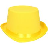 Fiestas Guirca verkleed hoge hoed - geel - voor volwassenen - carnaval kleuren thema accessoires