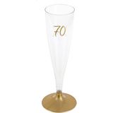 Santex verjaardag feest champagneglazen - leeftijd - 12x - 70 jaar - goud - kunststof