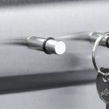 Sleutelrekje met 5 haakjes en magneetjes - zilver - 25 x 24 cm - rvs - Sleutels opbergen