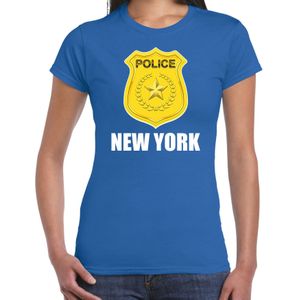Police embleem New York t-shirt blauw voor dames - politie agent - verkleedkleding / kostuum