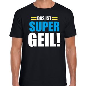 Apres ski t-shirt Das ist supergeil zwart  heren - Wintersport shirt - Foute apres ski outfit/ kleding/ verkleedkleding