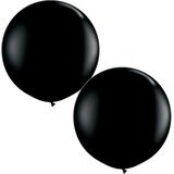 2x stuks qualatex mega ballon 90 cm diameter zwart - Feestartikelen en versieringen