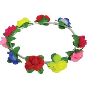 Toppers Hippie hoofdband met bloemen