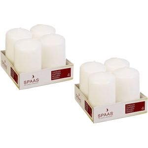 20x stuks witte cilinderkaarsen/stompkaarsen 5 x 8 cm 12 branduren - Geurloze kaarsen - Stompkaarsen