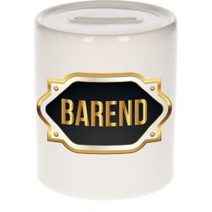 Barend naam cadeau spaarpot met gouden embleem - kado verjaardag/ vaderdag/ pensioen/ geslaagd/ bedankt