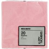 60x Roze servetten van papier 33 x 33 cm - Tafeldecoratie 3-laags papieren wegwerp servetjes