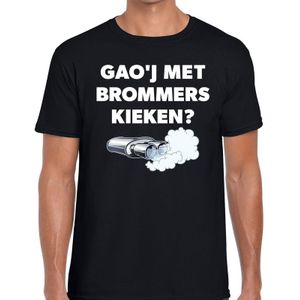 Gao'j met brommers kieken? t-shirt - zwart festival Achterhoeks shirt voor heren