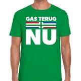 Groningen protest t-shirt gas terug NU groen voor heren -  Grunnen shirt voor heren