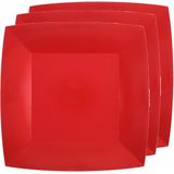 Santex feest/verjaardag servies set - 10x bordjes/25x servetten - rood - karton