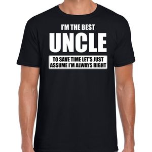 I'm the best uncle - always right t-shirt zwart heren - Cadeau verjaardag t-shirt oom