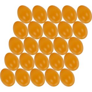 100x stuks licht oranje hobby knutselen eieren van plastic 4.5 cm - Pasen decoraties - Zelf decoreren