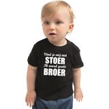 Stoer grote broer cadeau t-shirt zwart voor peuter / kinderen - Aankodiging zwangerschap grote broer