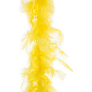 Carnaval verkleed veren Boa kleur geel 1.90 meter - Verkleedkleding accessoire