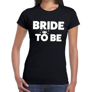 Bride to Be tekst t-shirt zwart dames - dames shirt Bride to Be - Vrijgezellenfeest kleding