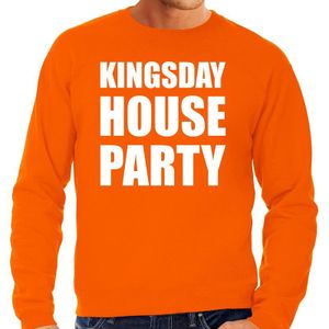 Koningsdag sweater / trui Kingsday house party oranje voor heren - Woningsdag - thuisblijvers / Kingsday thuis vieren