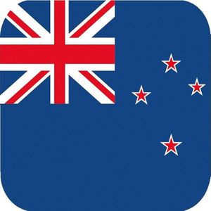 45x Bierviltjes Nieuw Zeelandse vlag vierkant - Landen thema Nieuw Zeeland feestartikelen - Landen decoratie