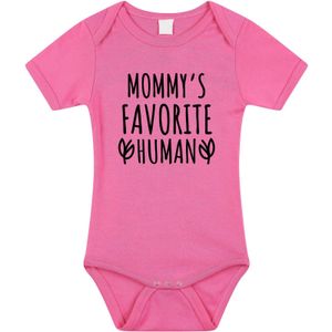 Mommys favourite human tekst baby rompertje roze meisjes - Kraamcadeau/ Moederdag - Babykleding