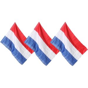 3x Vlaggen Nederland 100 x 150 cm - Vlaggenmast vlaggen - Nederlandse vlag voor buiten