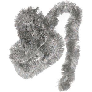 Decoris kerstslinger - zilver - glans - 270 x 7 cm - lametta/folie - kerstversiering