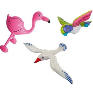 Opblaasbare flamingo meeuw en papegaai