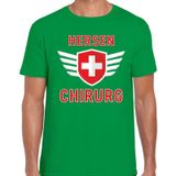 Hersen chirurg verkleed t-shirt groen voor heren - hersenspecialist carnaval / feest shirt kleding / kostuum