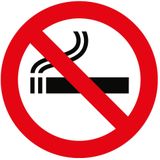 Sticker verboden te roken 10.5cm vierkant - Niet roken - Set 15x stuks