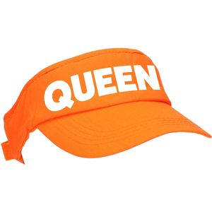 Oranje Queen zonneklep - Koningsdag - Feest pet / sun visor
