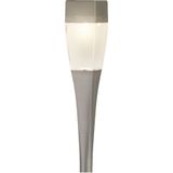 Set van 4x stuks solar tuinlamp/prikspot zilver op zonne-energie 26 cm - Prikspots tuinverlichting