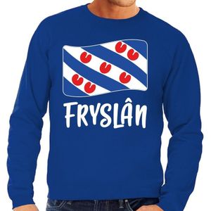 Blauwe sweater met Friese vlag heren - Fryslan truien S