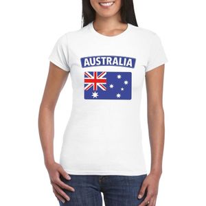 Australie t-shirt met Australische vlag wit dames