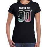 Nineties feest t-shirt / shirt made in the 90s - zwart - voor dames - dance kleding / 90s feest shirts / verjaardags shirts / outfit
